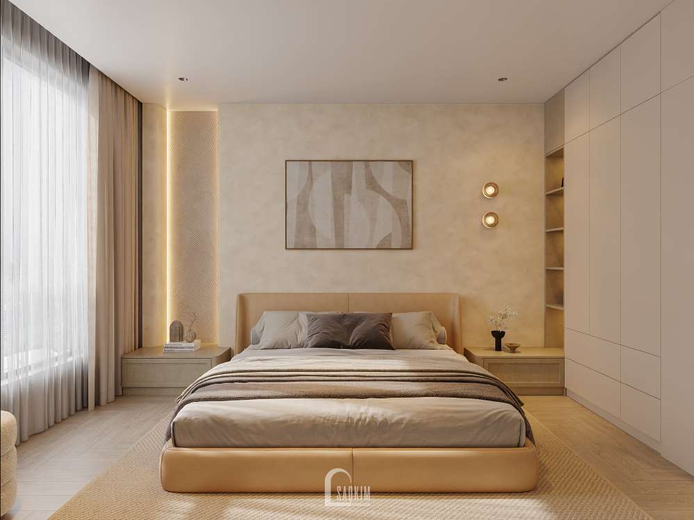 Thiết kế phòng ngủ master căn hộ Viha Complex Leciva 118m2 phong cách Modern Japandi – Khi Sự Bình Yên Được Thiết Kế Thành Hình